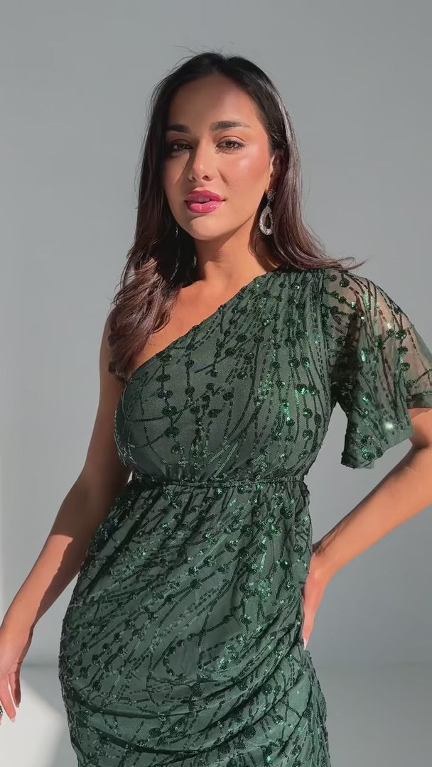 Tallulah Sequin Maxi Dress - Emerald