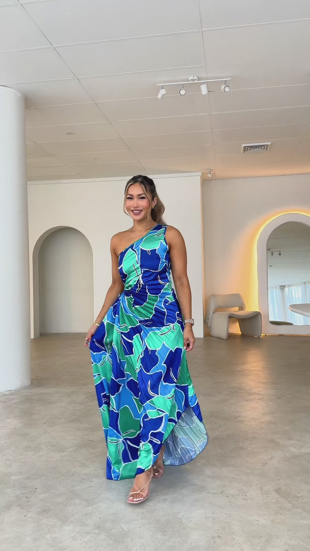 Rochelle Maxi Dress - Blue Green Floral