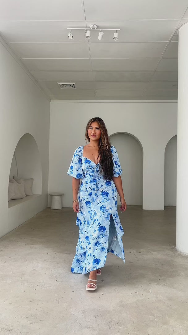 Janice Maxi Dress - Blue Floral