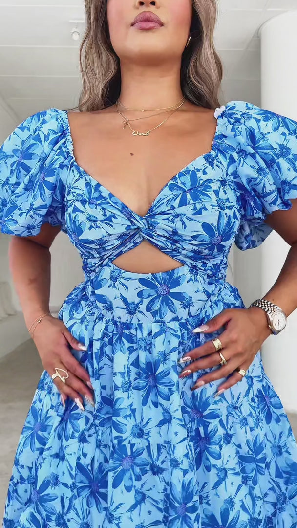 Bretta Mini Dress - Daisy Blue Floral