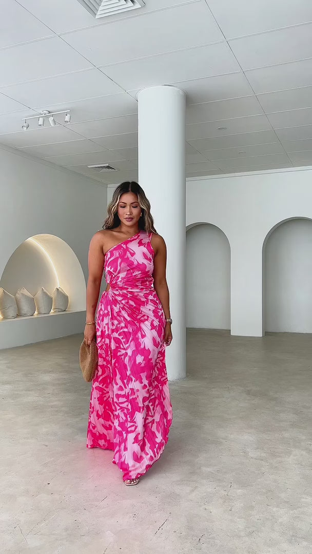 Rochelle Maxi Dress - Pink Print
