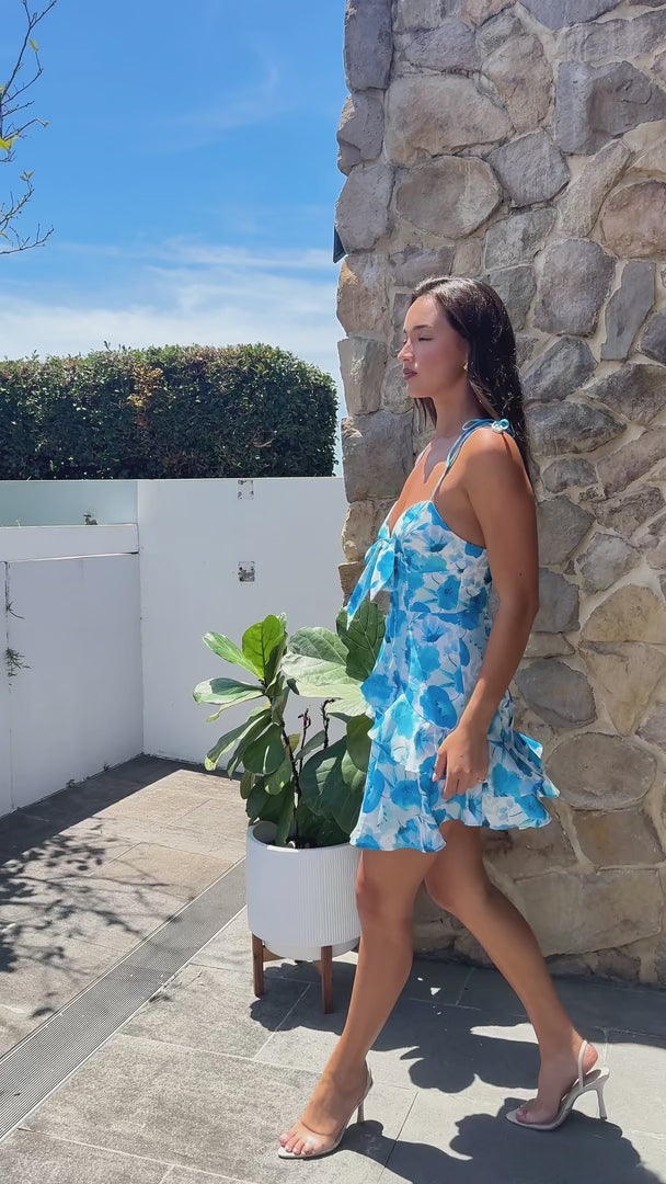 Brinley Mini Dress - Blue Floral