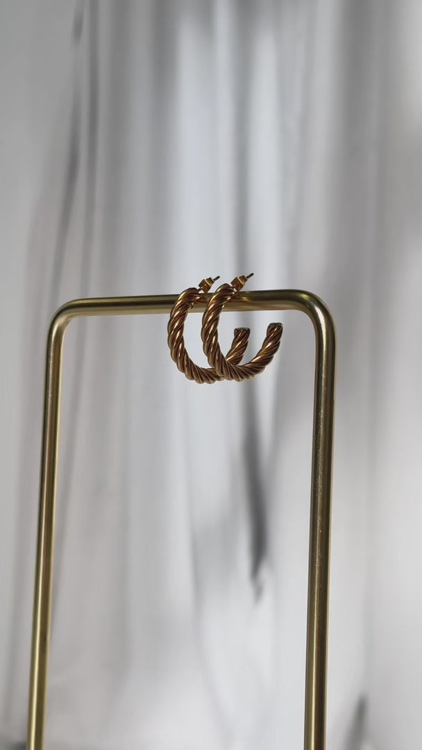 Verena Hoop Earrings - Gold Thick Twist