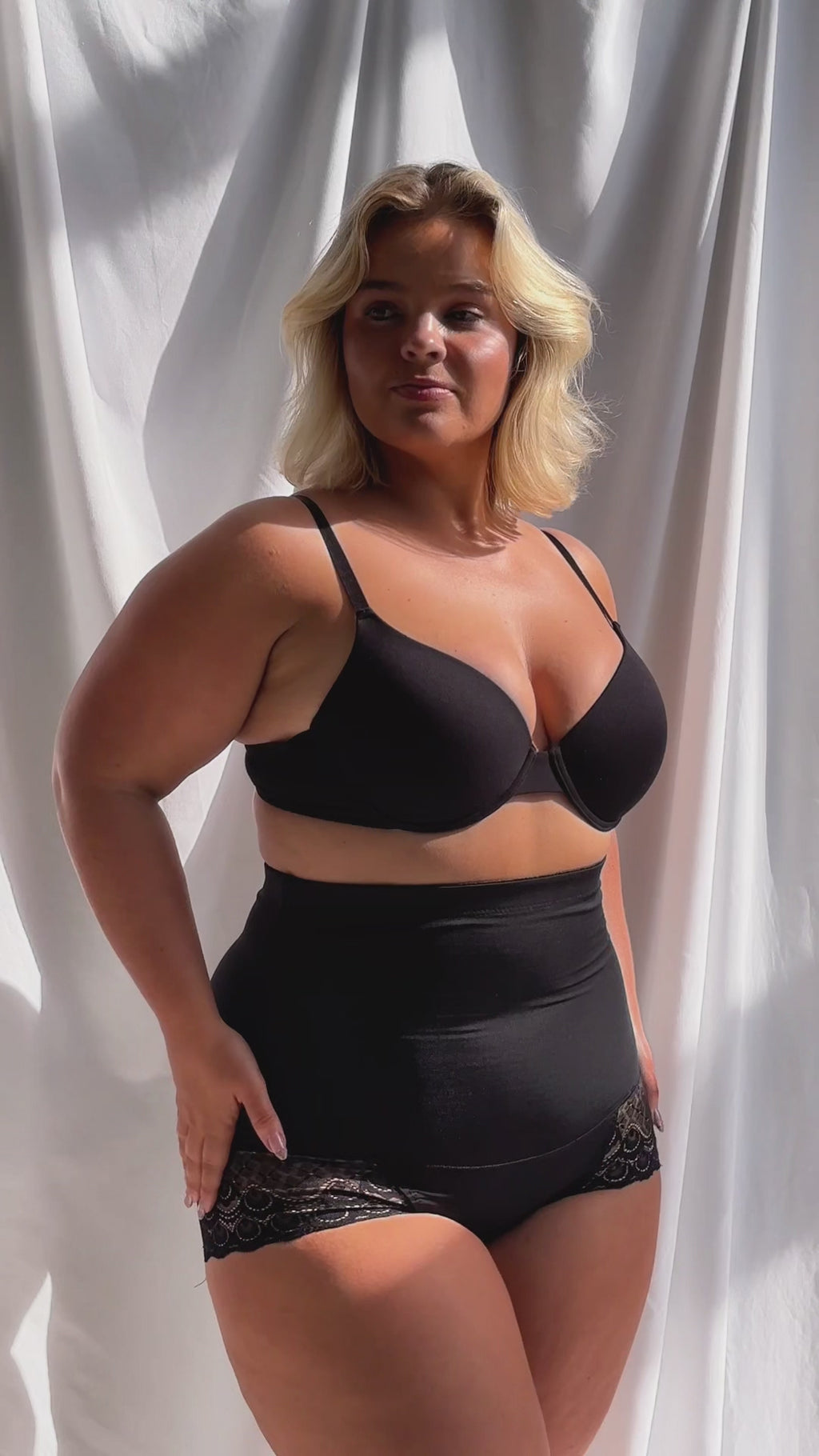 Venus High Waisted Lace Shapewear Briefs - Black