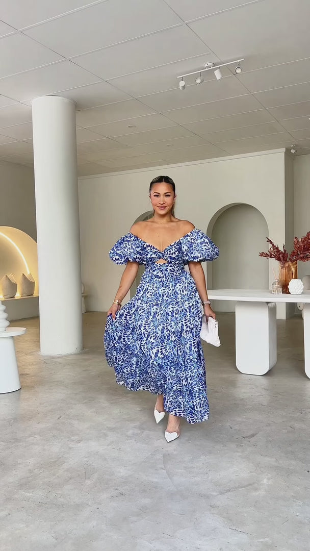 Bretta Maxi Dress - Blue Print