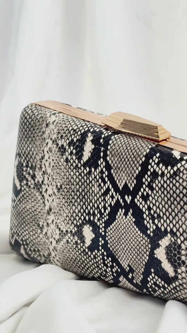 Braxton Clutch Bag - Snake Print