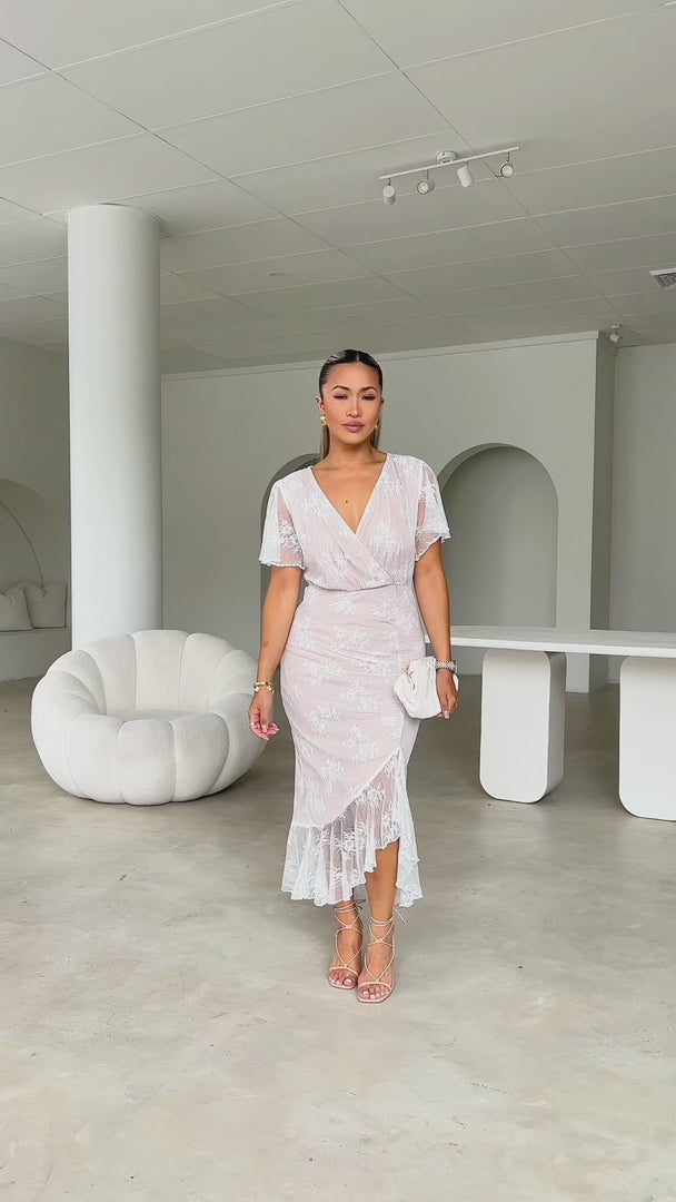 Angelina Lace Maxi Dress - White