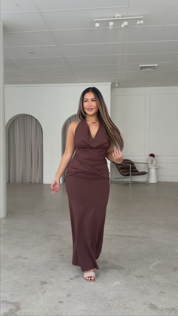 Hannah Maxi Dress - Chocolate Brown