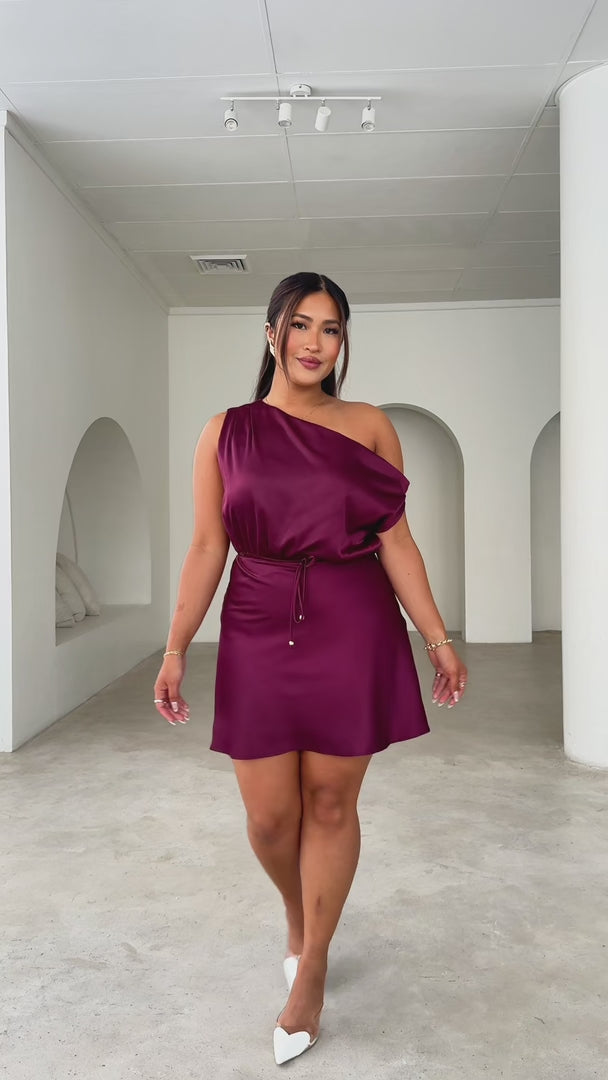 Martisha Mini Dress - Wine Plum