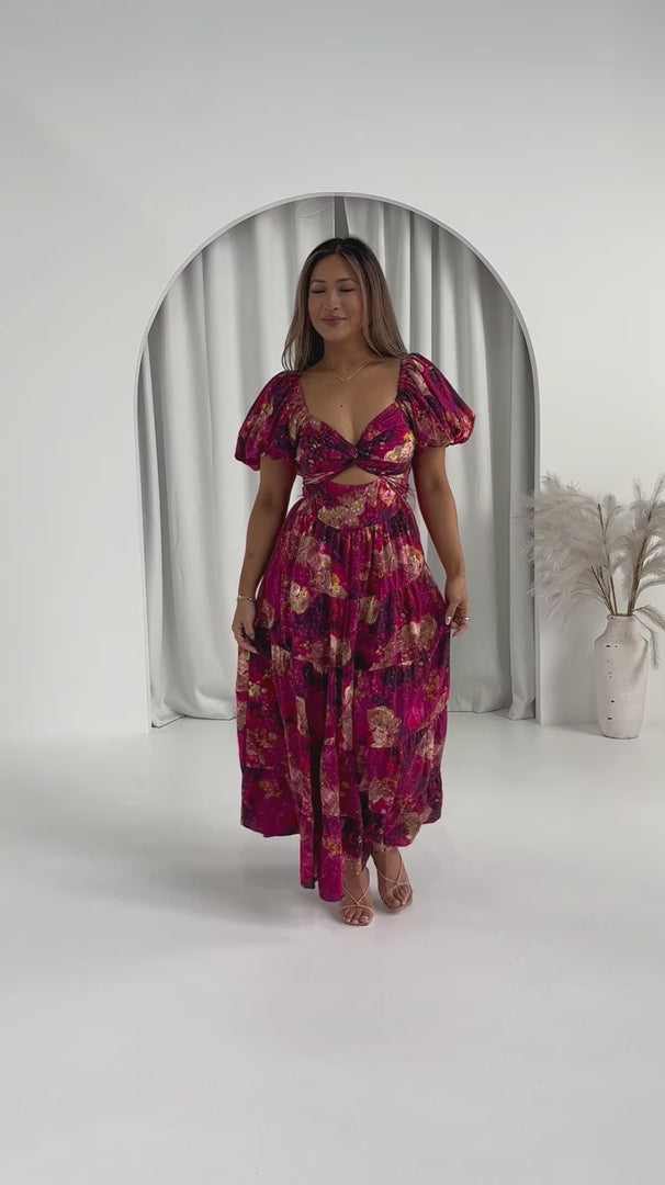 Bretta Maxi Dress - Plum Purple Floral