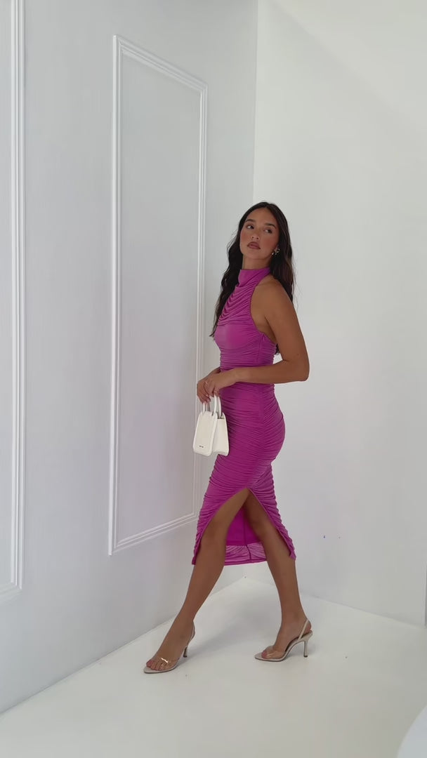 Delvee Midi Dress - Fiji Pink