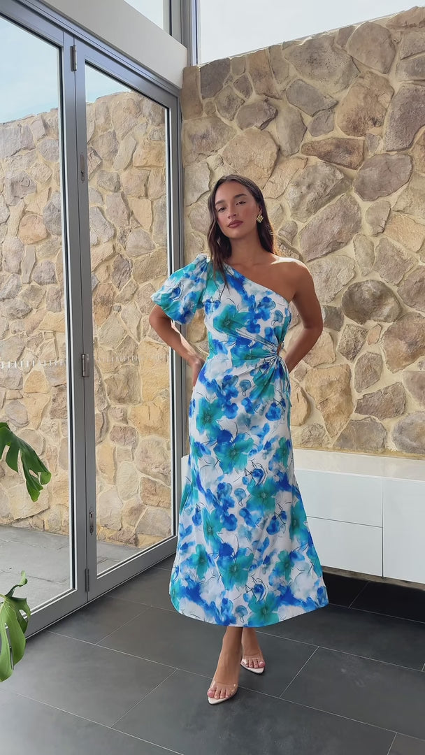 Gia Maxi Dress - Blue Floral