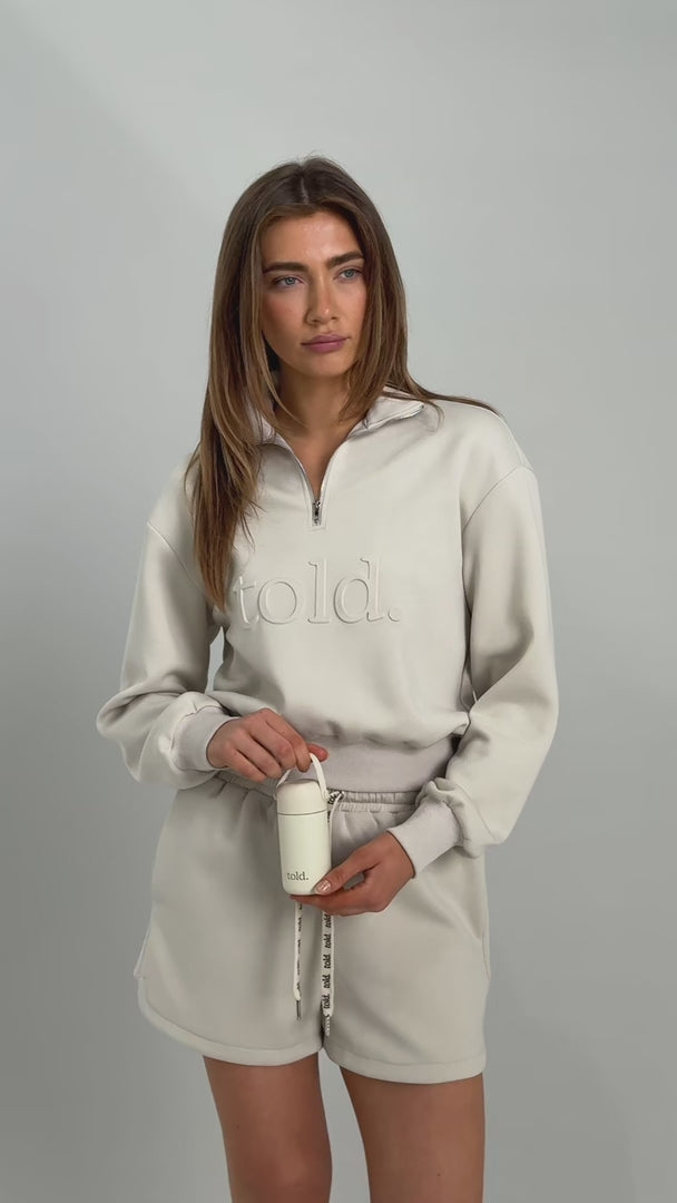 Miku Quarter Zip Sweater - Bone