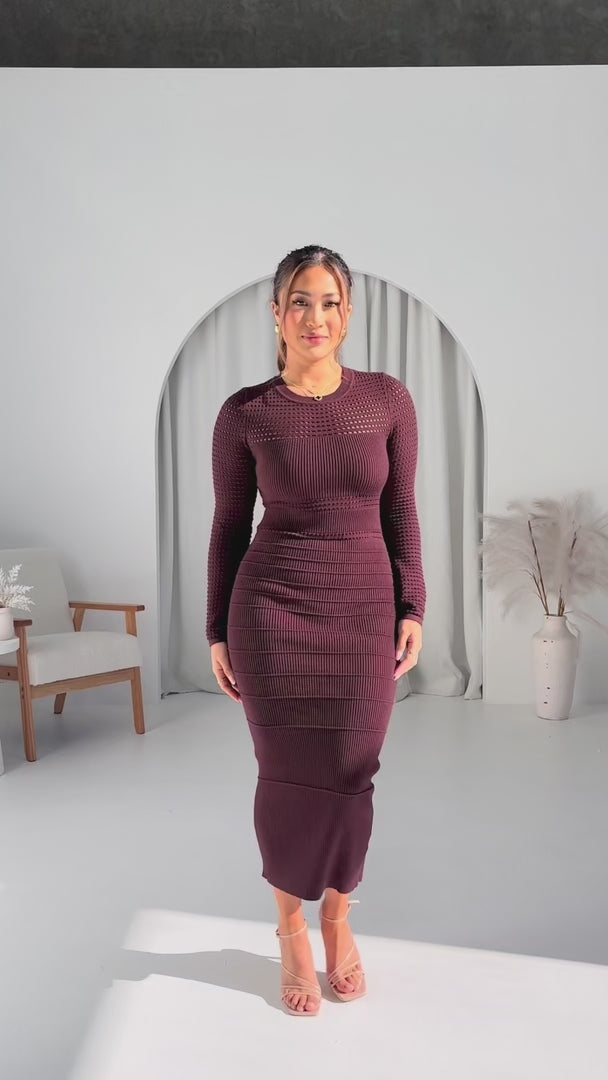 Hewitt Knit Maxi Dress - Brown