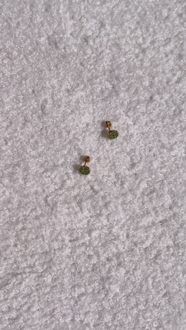 Jingle Dainty Stud Earrings - Gold Wreath