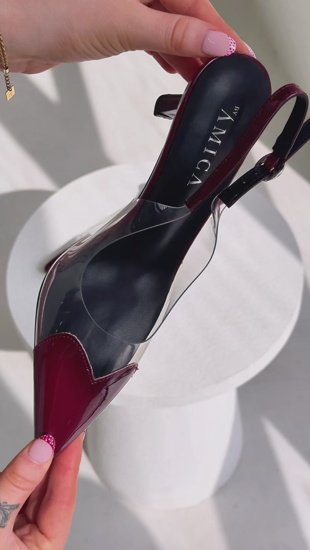 Angelmay Slingback Heels - Wine