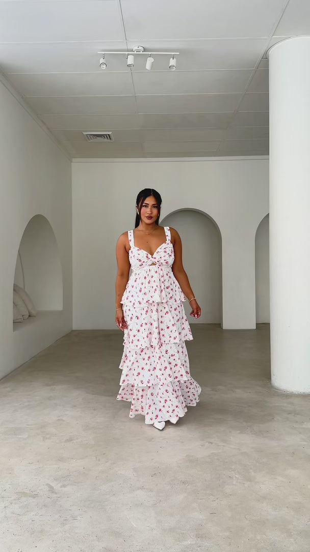 Cherika Maxi Dress - White Floral