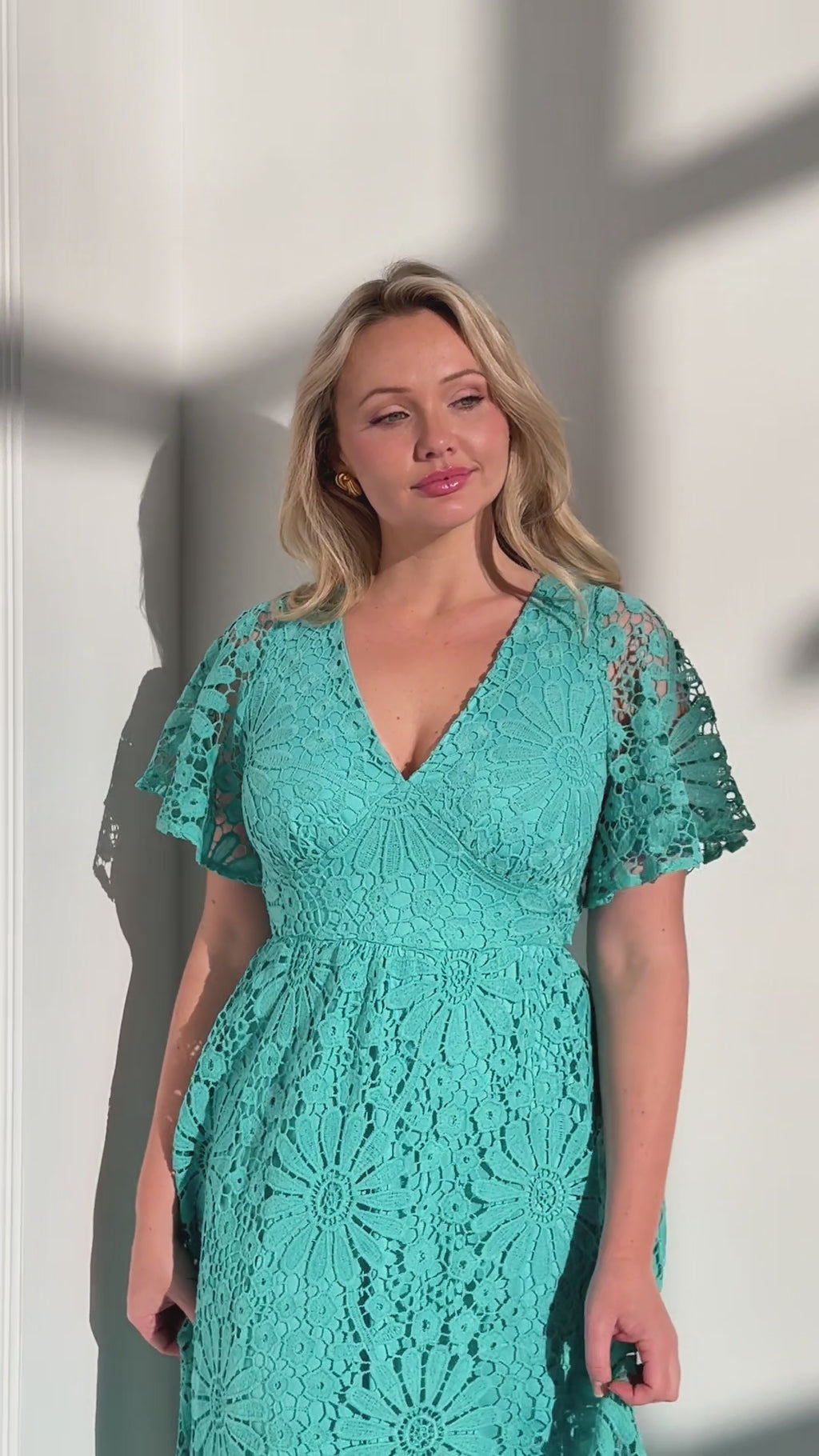 Haizlee Lace Maxi Dress - Turquoise