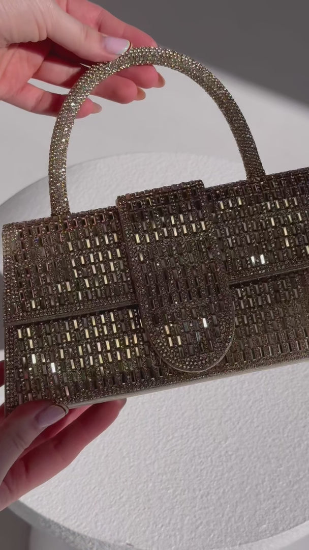 Nelani Rhinestone Bag - Gold