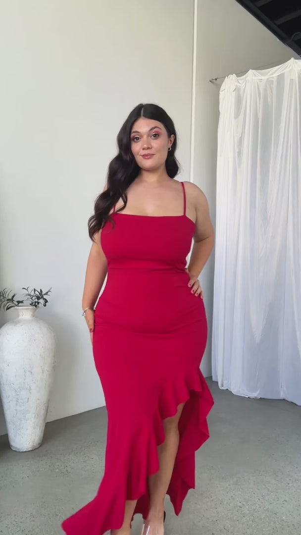 Phaedra Maxi Dress - Raspberry Red