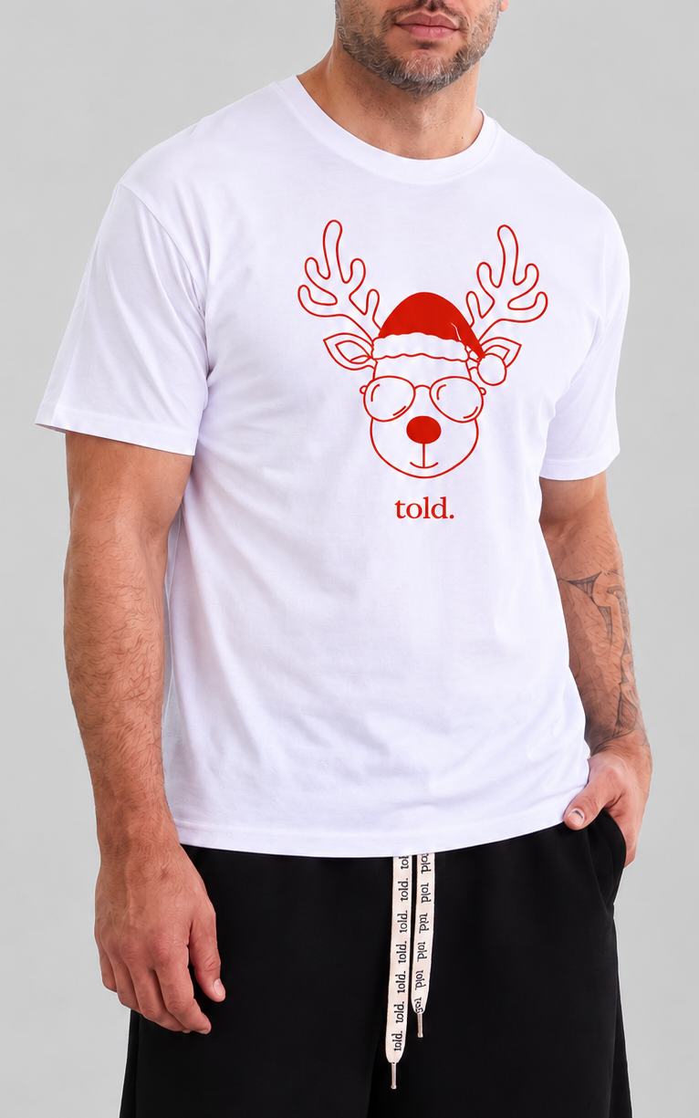 (PREORDER) Ricco Unisex Tshirt - White Reindeer