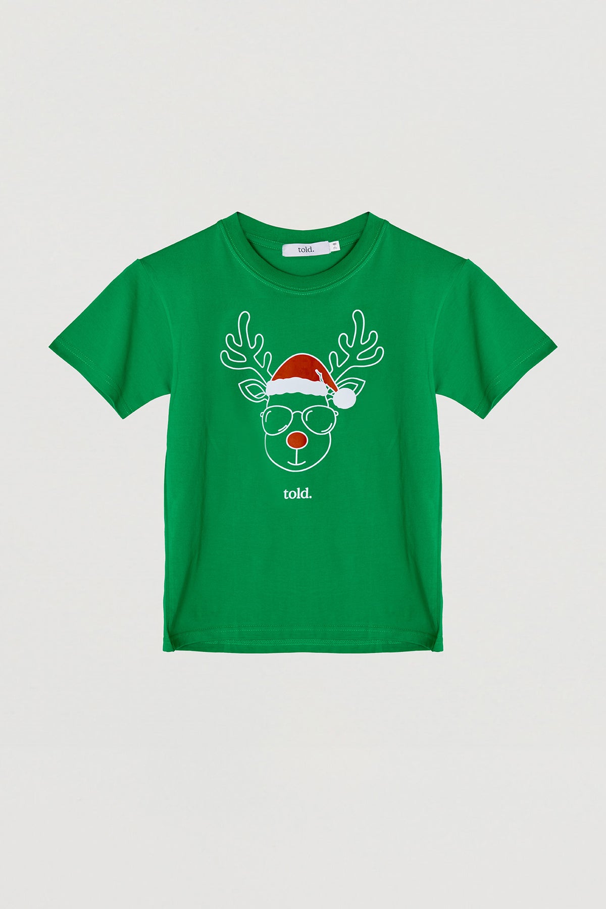 (PREORDER) Ricco Kids Tshirt - Green Reindeer
