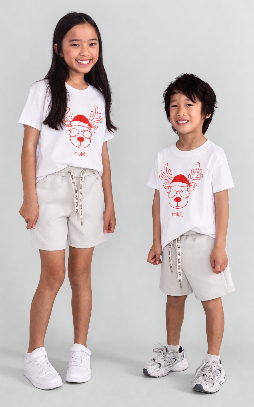 (PREORDER) Ricco Kids Tshirt - White Reindeer